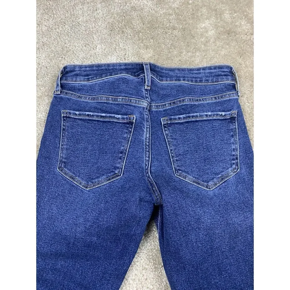 Old Navy Womens Size 2 Petite Rockstar Super Skinny Whiskered Ankle Jeans #661